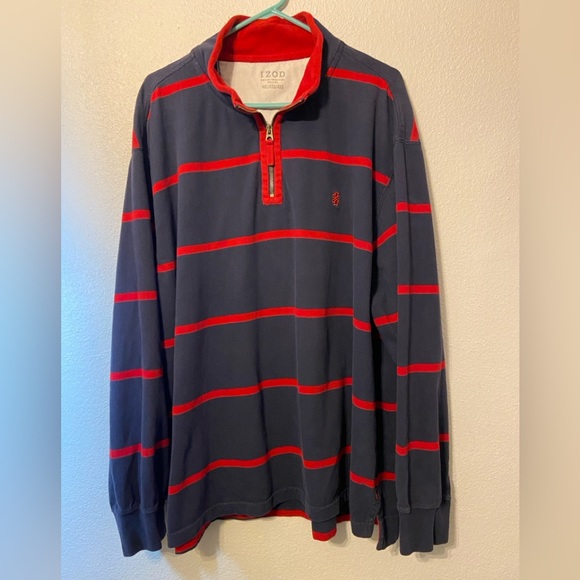 IZOD Long Sleeve Pullover 1/4 Zip 4XL - Picture 2 of 9